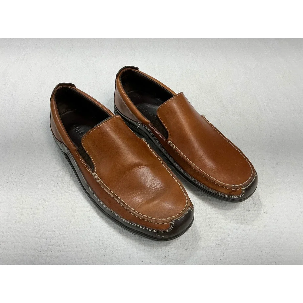 Cole Haan Mens Tan Brown Leather Slip On Loafers Venetian‎ Size 8.5 M